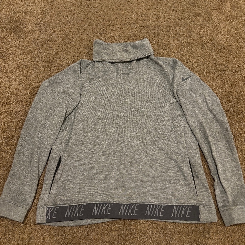 Nike Womens Gray Medium Mock Neck Pullover